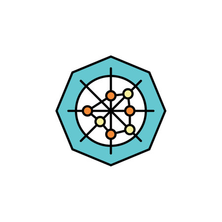 Radar chart finance outline icon. Element of finance illustration icon. signs, symbols can be used for web, logo, mobile app, UI, UX colored iconのイラスト素材