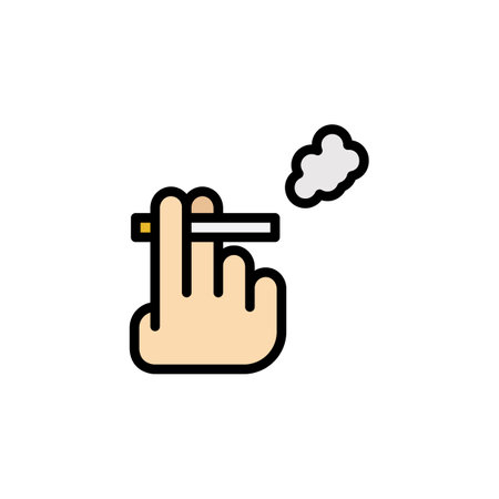 smoking outline icon. Elements of smoking activities illustration icon. Signs and symbols can be used for web, logo, mobile app, UI, UX colored iconのイラスト素材