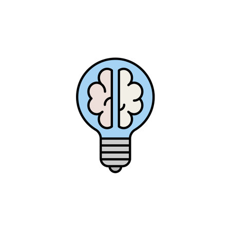 Robotics light bulb brain outline icon. Signs and symbols can be used for web, logo, mobile app, UI, UX on white background colored iconのイラスト素材