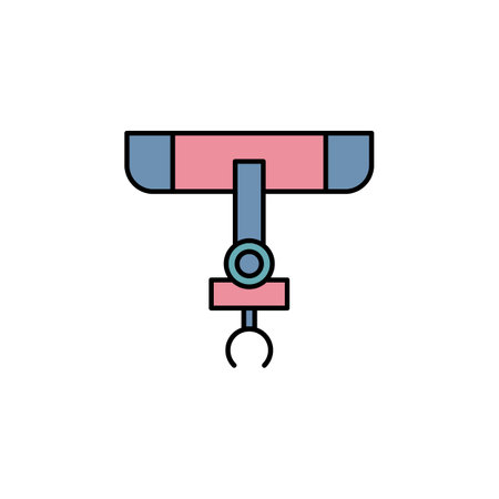 Robotics industrial robot outline icon. Signs and symbols can be used for web, logo, mobile app, UI, UX on white background colored iconのイラスト素材