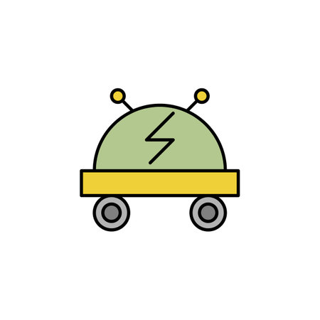Robotics robot outline icon. Signs and symbols can be used for web, logo, mobile app, UI, UX on white background colored iconのイラスト素材