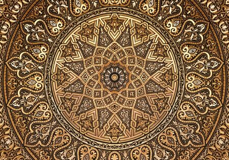 Radial Golden Arabic Ornament illustrationの写真素材