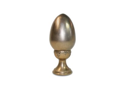 Artificial imitation of golden egg and pedestalの写真素材