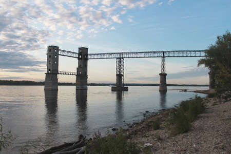 bridge over the riverの写真素材