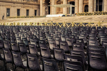 Empty Chairs  in St Peters Squareのeditorial素材
