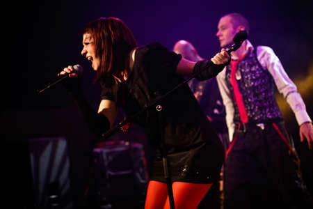 MOSCOW - MARCH 9: Razoom band performs at OTV2 live show on March 9, 2009 in Moscow, Russiaのeditorial素材