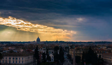Beautiful panorama of Rome city, Italyの写真素材