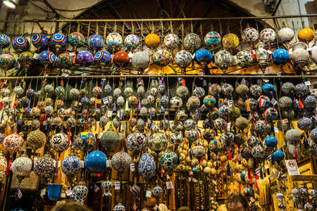 ISTANBUL, TURKEY - JUNE 22: Market stall at Grand Bazaar on June 22, 2015 in Istanbul, Turkeyのeditorial素材