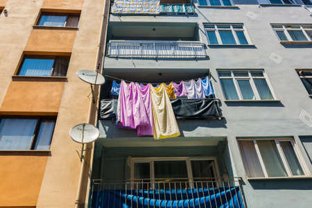 ISTANBUL, TURKEY - JUNE 21: Typical city buildings on June 21, 2015 in Istanbul, Turkeyのeditorial素材