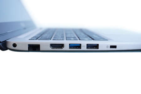 left side laptop portの写真素材