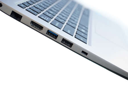 left side laptop portの写真素材