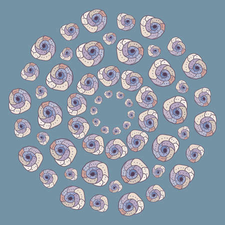 ornament with shells in doodle styleのイラスト素材