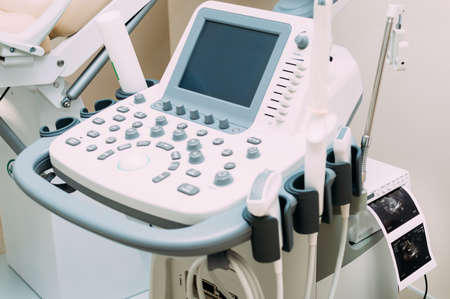 Close up of ultrasound machine in the gynecologist's officeの写真素材