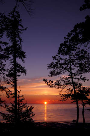 Sunset and the White Sea in summer season                      の写真素材