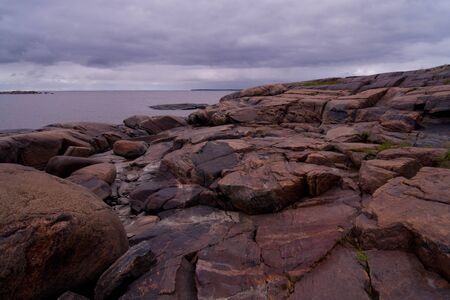 Rocks on the Beach of the White Sea の写真素材