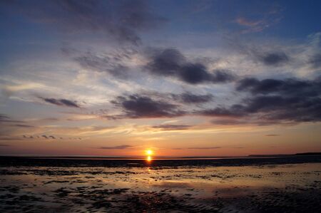 Sunset and the White Sea in summer season                   の写真素材