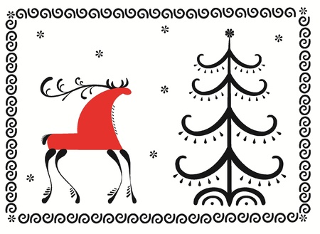 Traditional Painting of Northern Russian Peopleのイラスト素材