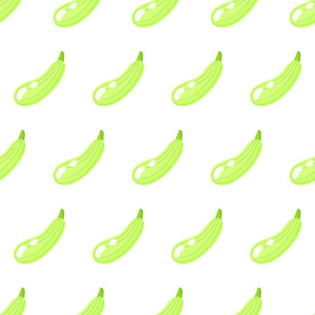 Vector seamless pattern with whole ripe green squash isolated on white background for web, print, wrapping, cloth texture or wallpaper.のイラスト素材
