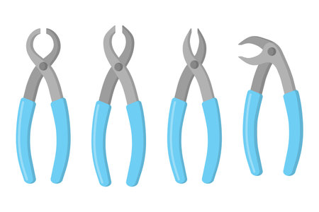 Vector cartoon illustration of dental surgical instrument isolated on white background. Dental...