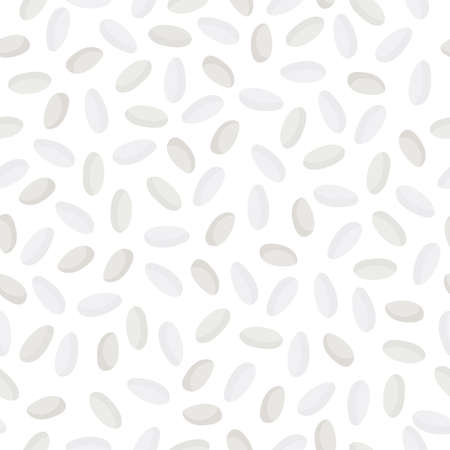 Rice vector cartoon seamless pattern for template farmer market design, label and packing. Natural energy protein organic super food.のイラスト素材