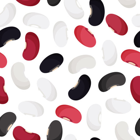 Beans mix vector cartoon seamless pattern for template farmer market design, label and packing....