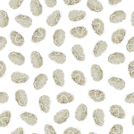 Cotton seeds vector cartoon seamless pattern for template farmer market design, label and packing....