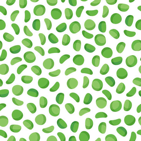 Green split peas vector cartoon seamless pattern for template farmer market design, label and packing. Natural energy protein organic super food.のイラスト素材