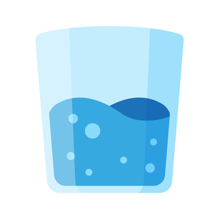 Vector cartoon glass of mouthwash. Dental concept.のイラスト素材