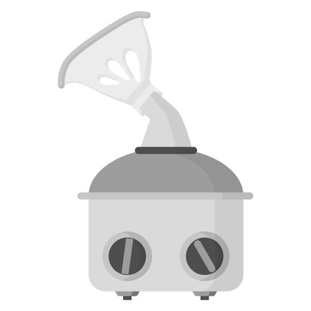 Asthma portable steam nebulizer or inhaler. Medical concept.のイラスト素材