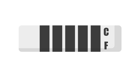 Medical temperature indicator strip sticker. Healthy conceptのイラスト素材