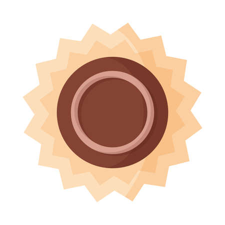 Circle chocolate candy with icing for Valentine's Day or holiday.のイラスト素材