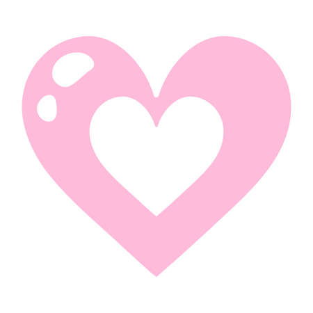 Pink heart. Wedding and valentine day concept. Vector cartoon isolated illustration.のイラスト素材