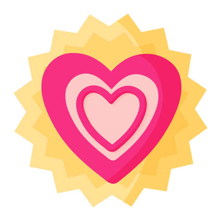 Chocolate candy with icing. Wedding and valentine day concept. Vector cartoon isolated illustration.のイラスト素材