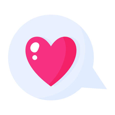 Talk bubble with heart. Wedding and valentine day concept. Vector cartoon isolated illustration.のイラスト素材