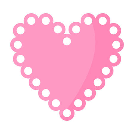 Pink heart napkin. Wedding and valentine day concept. Vector cartoon isolated illustration.のイラスト素材