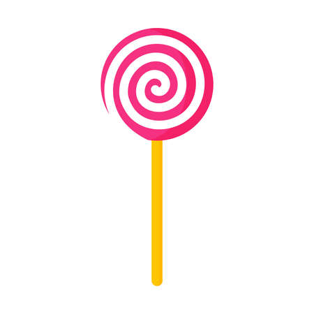 Striped lollipop. Wedding and valentine day concept. Vector cartoon isolated illustration.のイラスト素材