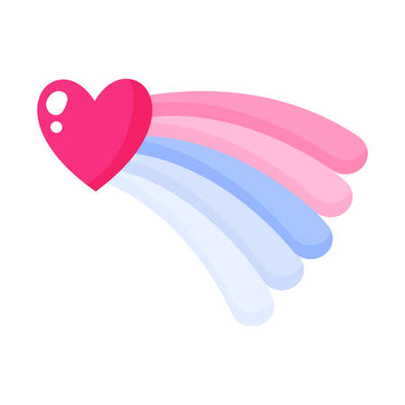 Heart and rainbow. Wedding and valentine day concept. Vector cartoon isolated illustration.のイラスト素材
