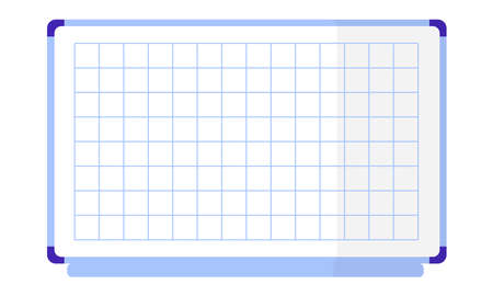 Vector cartoon white checkered magnetic board. Back to school.のイラスト素材