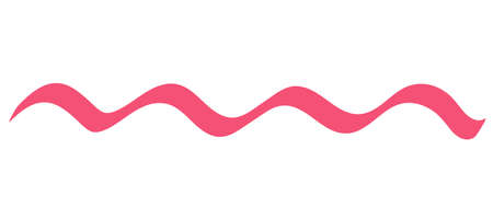 Wavy line hand drawn pink marker mark. Back to school.のイラスト素材