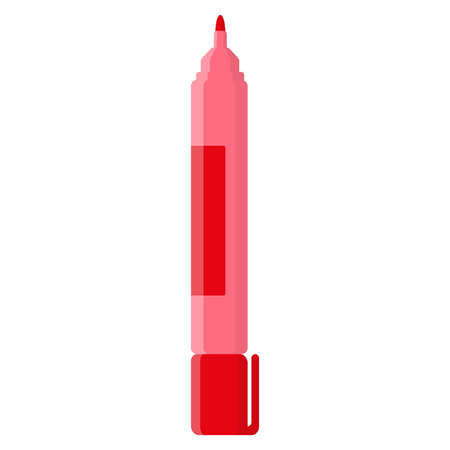 Vector cartoon red colored marker. Back to school.のイラスト素材