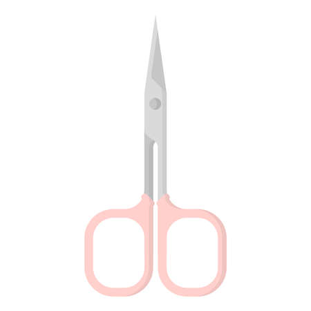 Vector cartoon pink manicure scissors. Back to school.のイラスト素材