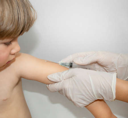 Child syringe experienceの写真素材
