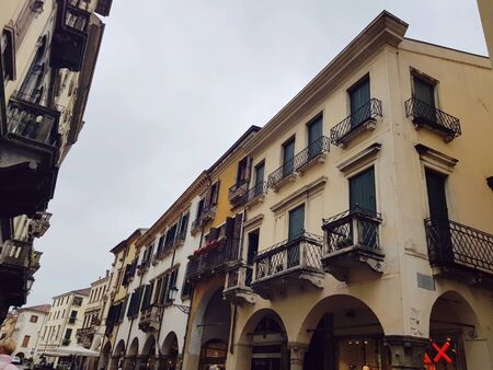 Padova pedestrian street in the old city centerの写真素材