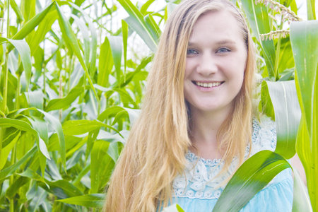 The girl in an agriculturial aeroplane