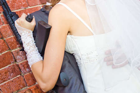 Wedding with the weaponの写真素材