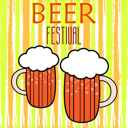 Handdrawin lettering for beer house with mug of craft beer. Brewery poster. Vector illustration - isolated and easy to use.のイラスト素材