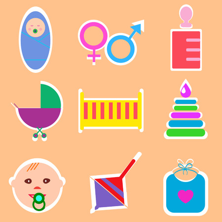 Perfect detailed baby icons made in vectorのイラスト素材
