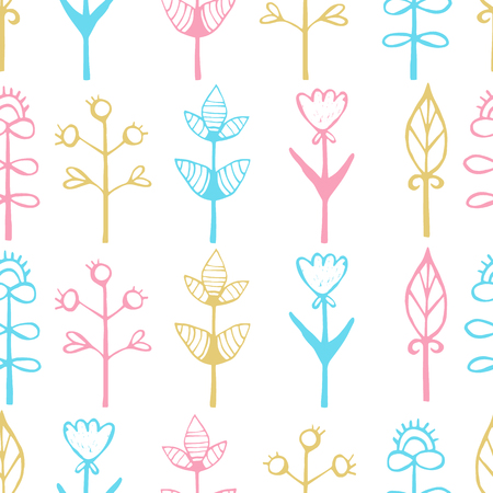 Floral seamless pattern. Beautiful vector hand drawn texture. Romantic background for web pages, wedding invitations, save the date cards.のイラスト素材