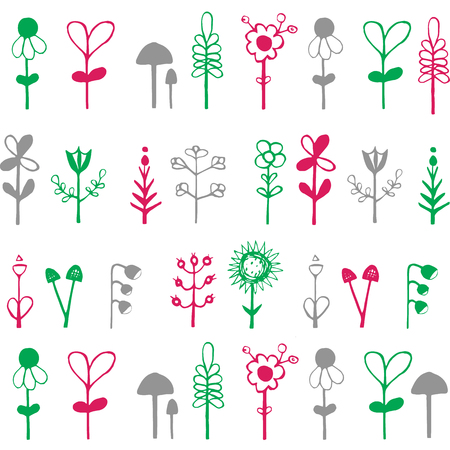Bright, colorful card with flowers. Romantic background for web pages, wedding invitations, save date cards. Vector illustration.のイラスト素材