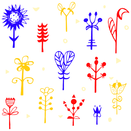 Bright, colorful card with flowers. Romantic background for web pages, wedding invitations, save date cards. Vector illustration.のイラスト素材